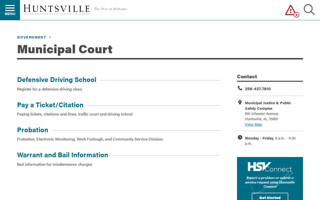 Madison County outstanding warrant route through Huntsville Municipal Court